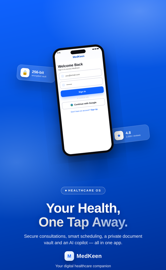 MedKeen login: your health, one tap away